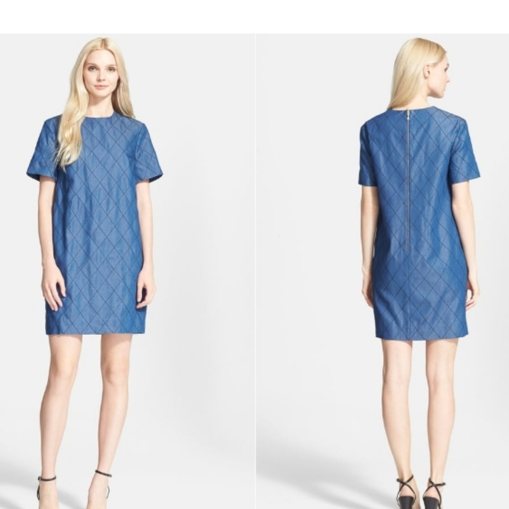 KATE SPADE quilted chambray shift dress